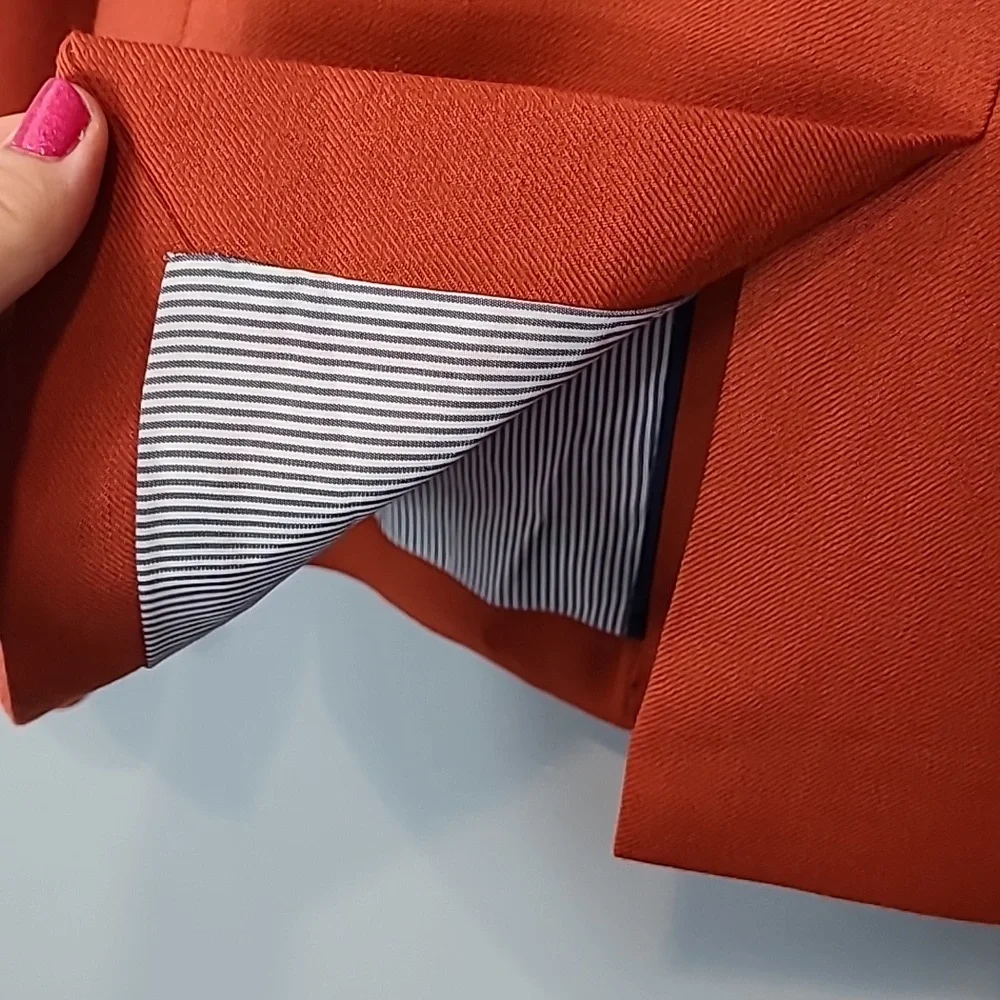 J. Crew Schoolboy Blazer in Burnt Orange Size 8 Comfy Luxury Preppy Academia - Picture 5 of 10